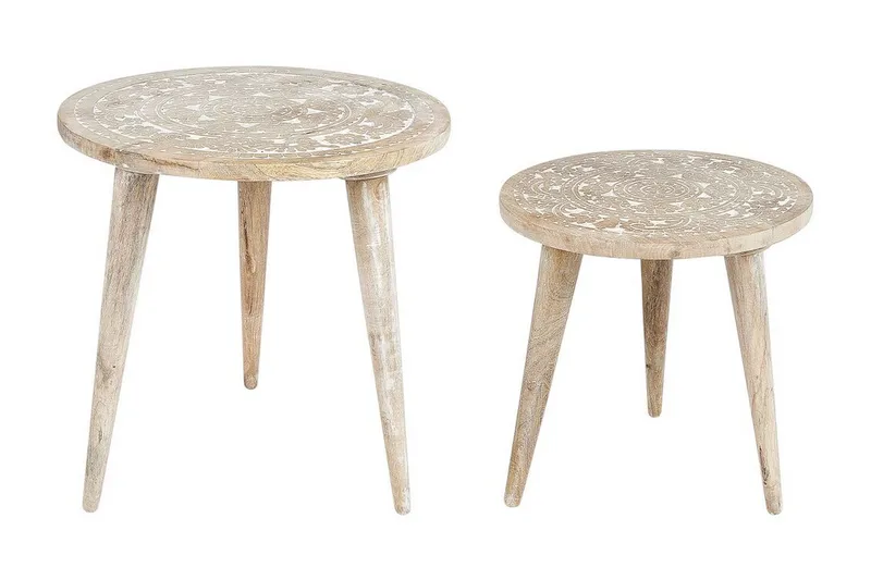 Filbert Sætbord 45 cm, Lyst træ/Hvid