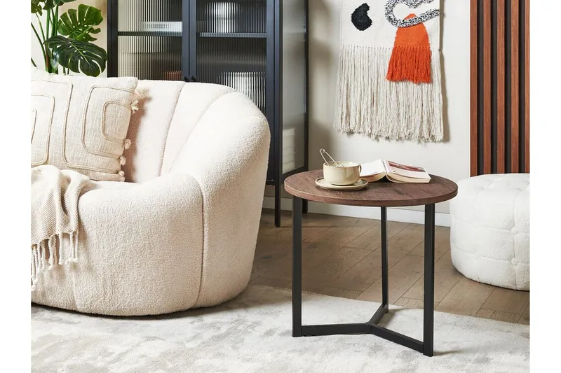 Filmore Sidebord 39 cm - Mørkt træ/Sort - Møbler - Borde - Aflastningsbord - Lampebord