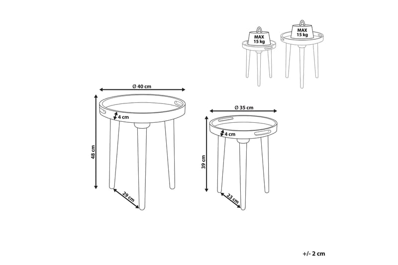 Finbar Sætbord 40 cm - Mørkt træ - Møbler - Borde - Aflastningsbord - Indskudsborde