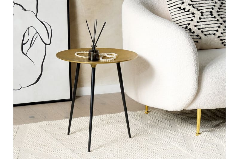 Fiore Sidebord 45 cm - Guld/Sort - Møbler - Borde - Aflastningsbord - Lampebord