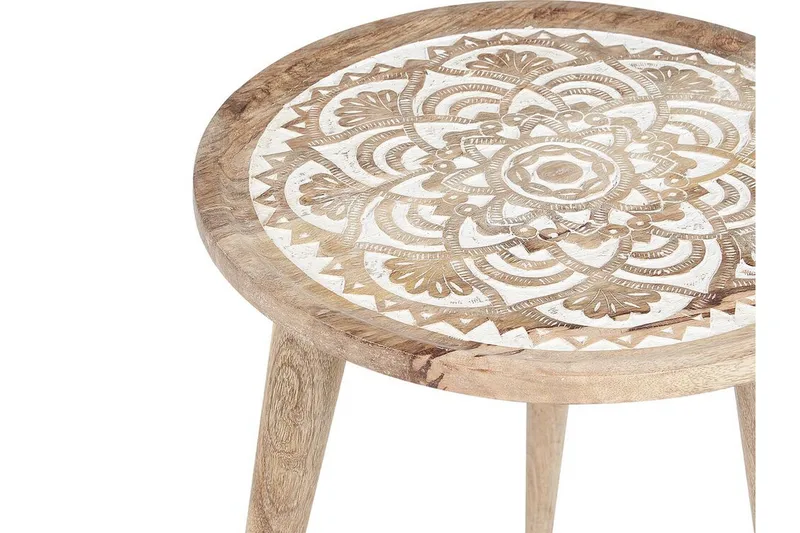 Fiorenzo Sætbord 45 cm - Lyst træ/Hvid - Møbler - Borde - Aflastningsbord - Indskudsborde