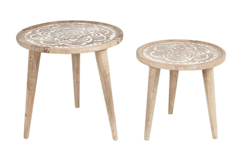 Fiorenzo Sætbord 45 cm, Lyst træ/Hvid