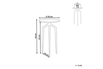 Fiori Sidebord 30 cm - Hvid/Guld - Møbler - Borde - Aflastningsbord - Lampebord