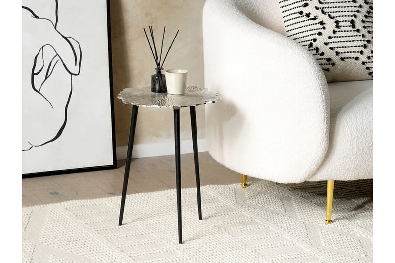 Firdaus Sidebord 36 cm - Sølv/Sort - Møbler - Borde - Aflastningsbord - Lampebord