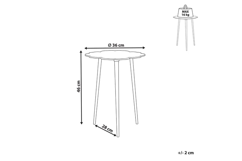 Firdaus Sidebord 36 cm - Sølv/Sort - Møbler - Borde - Aflastningsbord - Lampebord