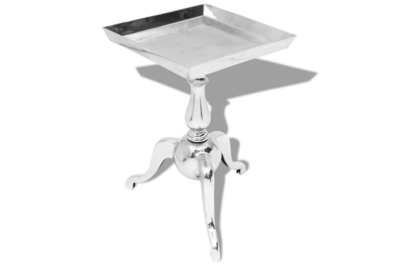 Firkantet Sidebord I Aluminium Sølvfarvet - Sølv - Lampebord - Bakkebord & små borde