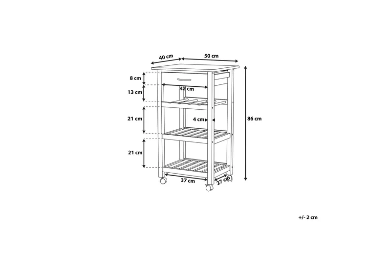 Foggia Serveringsbord 50 cm - Sort - Opbevaring - Køkkenøer