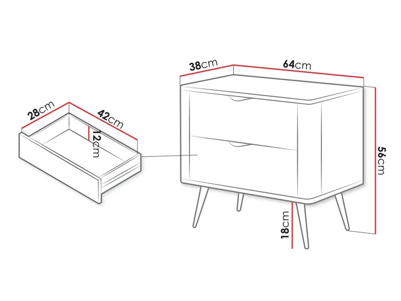 Forba Natbord 64 cm - hvid - Møbler - Borde - Aflastningsbord - Sengebord