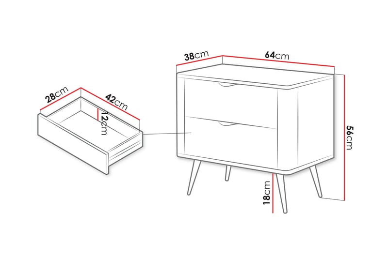 Forba Natbord 64 cm - Sort - Møbler - Borde - Aflastningsbord - Sengebord
