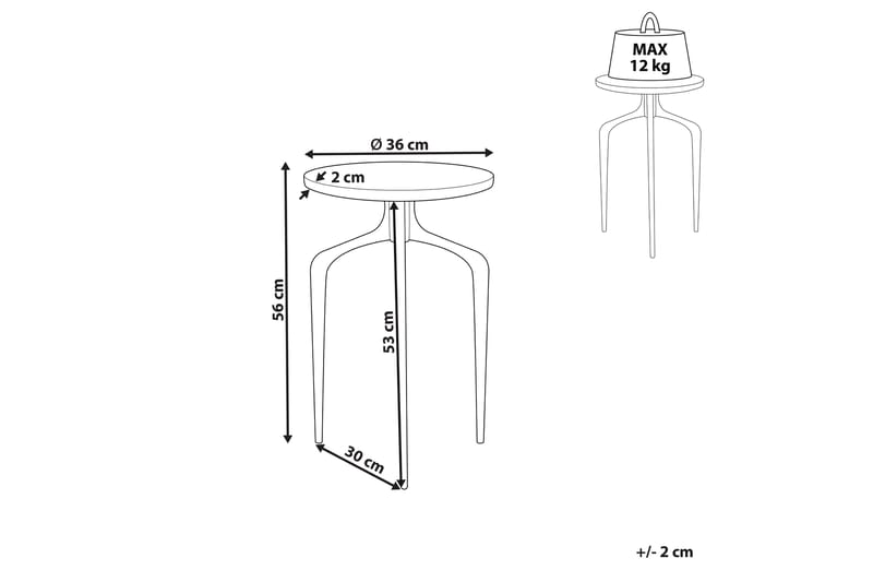 Fowler Sidebord 36 cm - Hvid/Sort - Møbler - Borde - Aflastningsbord - Lampebord