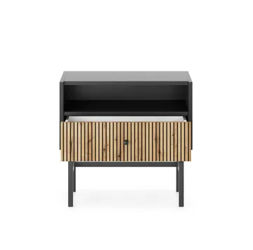 Francisca Natbord 55 cm - Sort/Eg - Møbler - Borde - Aflastningsbord - Sengebord