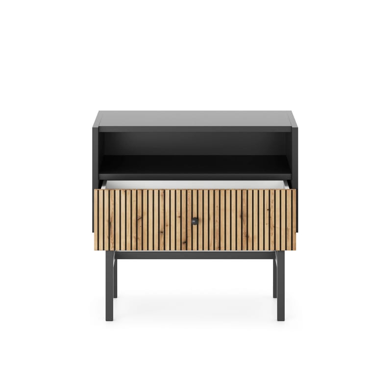 Francisca Natbord 55 cm - Sort/Eg - Møbler - Borde - Aflastningsbord - Sengebord