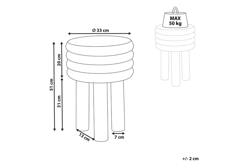 Fredrickson Sidebord 33 cm - Hvid/Sort - Møbler - Borde - Aflastningsbord - Lampebord