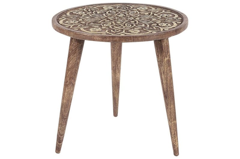 Freida Sætbord 45 cm - Mørkt træ/Guld - Møbler - Borde - Aflastningsbord - Indskudsborde