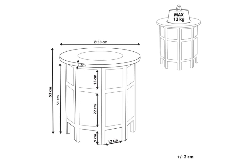 Freya Sidebord 53 cm - Hvid - Møbler - Borde - Aflastningsbord - Lampebord