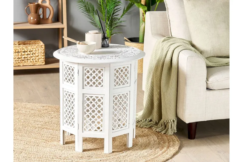 Freya Sidebord 53 cm - Hvid - Møbler - Borde - Aflastningsbord - Lampebord