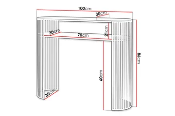Friend Konsolbord 100 cm - Guld/Hvid - Møbler - Borde - Aflastningsbord - Entrébord