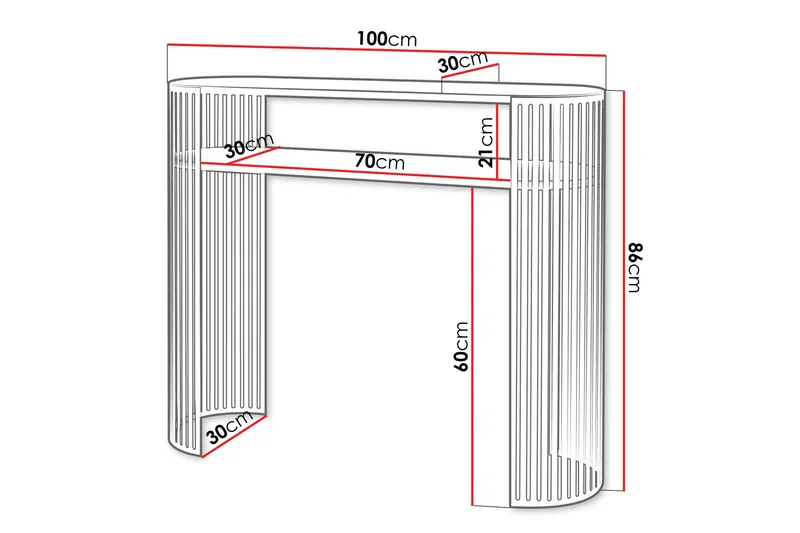 Friend Konsolbord 100 cm - Guld/Sort - Møbler - Borde - Aflastningsbord - Entrébord
