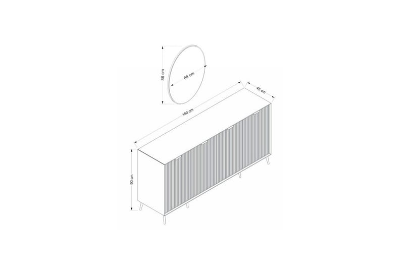 Fruitland konsolbord 180 cm - Sand - Møbler - Borde - Aflastningsbord - Entrébord