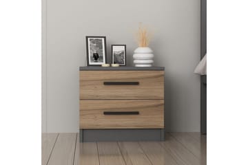 Fruitland Natbord 50 cm - Valnød/Antracit - Møbler - Borde - Aflastningsbord - Sengebord