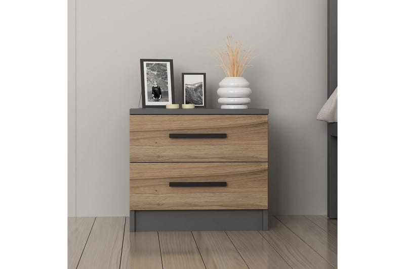 Fruitland Natbord 50 cm - Valnød/Antracit - Møbler - Borde - Aflastningsbord - Sengebord