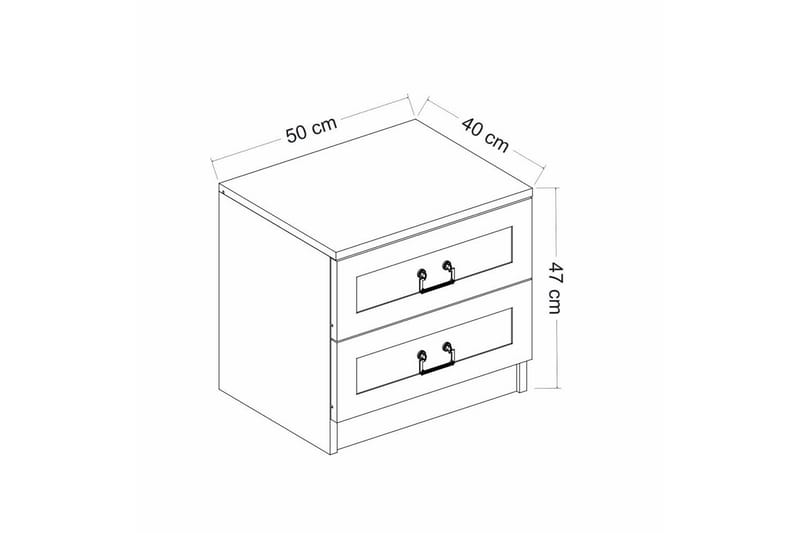Fruitland Natbord 54 cm - Hvid - Møbler - Borde - Aflastningsbord - Sengebord