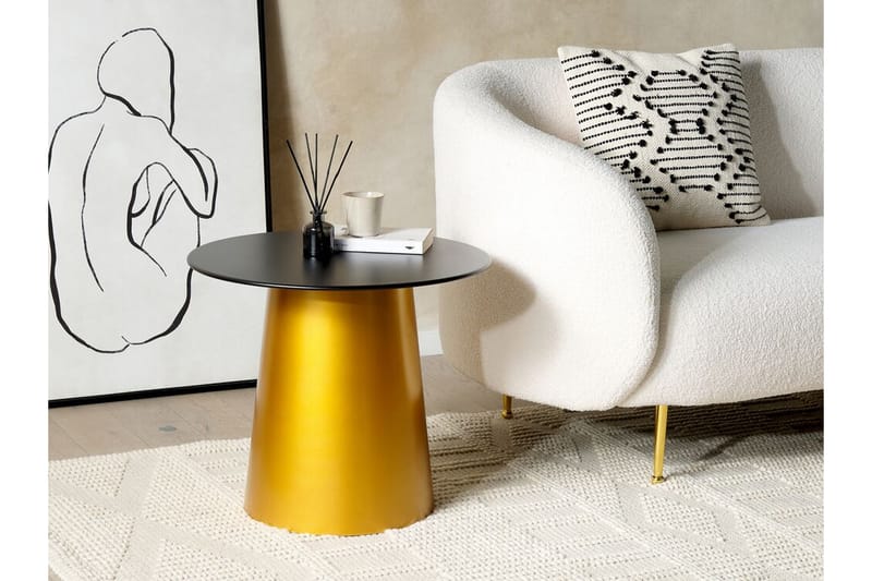 Gael Sidebord 56 cm - Sort/Guld - Møbler - Borde - Aflastningsbord - Lampebord