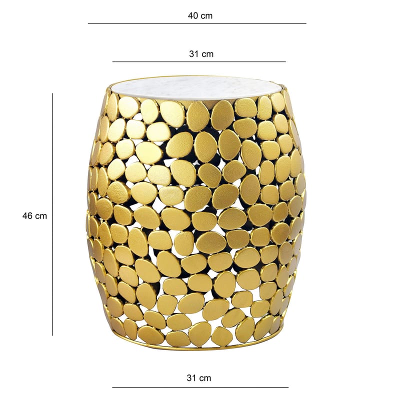 Galara sidebord 40 cm - Hvid og guld - Møbler - Borde - Aflastningsbord - Lampebord