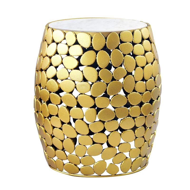 Galara sidebord 40 cm, Hvid og guld