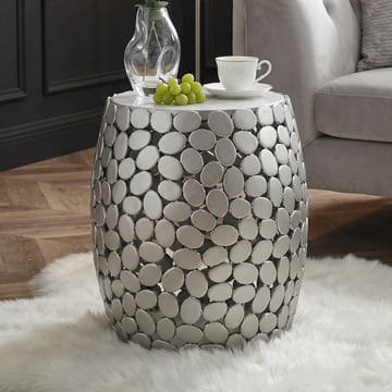 Galara sidebord 40 cm - Hvid og sølv - Møbler - Borde - Aflastningsbord - Lampebord