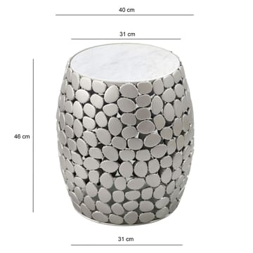 Galara sidebord 40 cm - Hvid og sølv - Møbler - Borde - Aflastningsbord - Lampebord