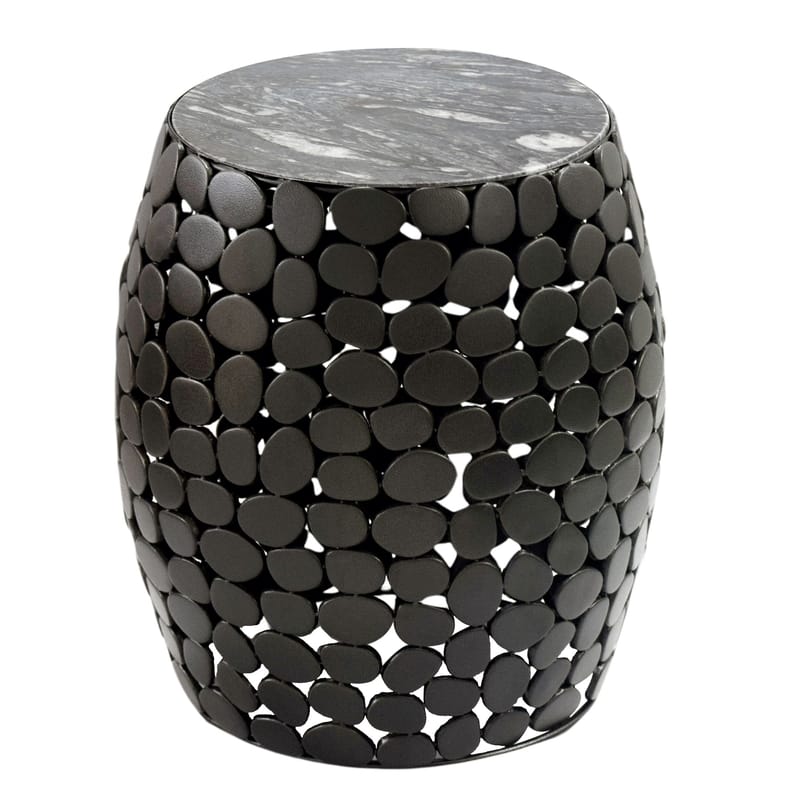 Galara sidebord 40 cm - Sort med grå og hvide marmornuancer - Møbler - Borde - Aflastningsbord - Lampebord