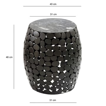 Galara sidebord 40 cm - Sort med grå og hvide marmornuancer - Møbler - Borde - Aflastningsbord - Lampebord