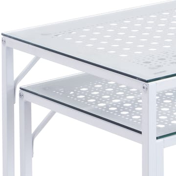 Galora konsolbord 100 cm sæt med 2 - Transparent og mat hvid - Møbler - Borde - Aflastningsbord - Indskudsborde