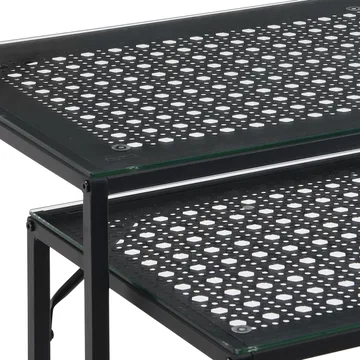 Galora konsolbord 100 cm sæt med 2 - Transparent og matsort - Møbler - Borde - Aflastningsbord - Indskudsborde