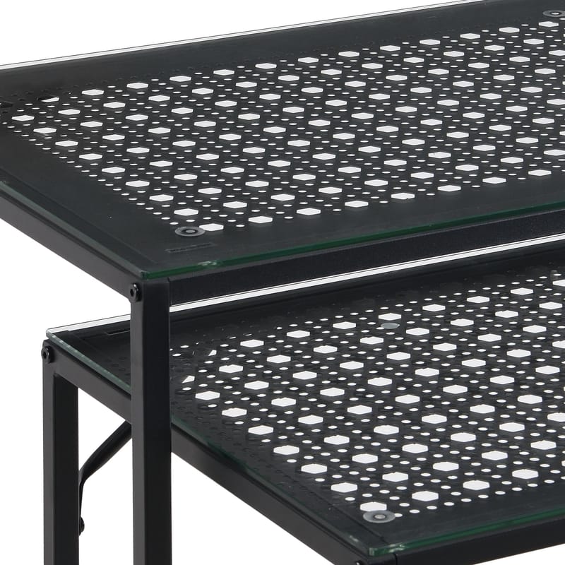 Galora konsolbord 100 cm sæt med 2 - Transparent og matsort - Møbler - Borde - Aflastningsbord - Indskudsborde