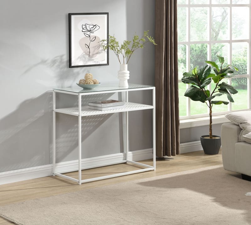 Galuna konsolbord 80 cm - Transparent og hvid - Møbler - Borde - Aflastningsbord - Entrébord