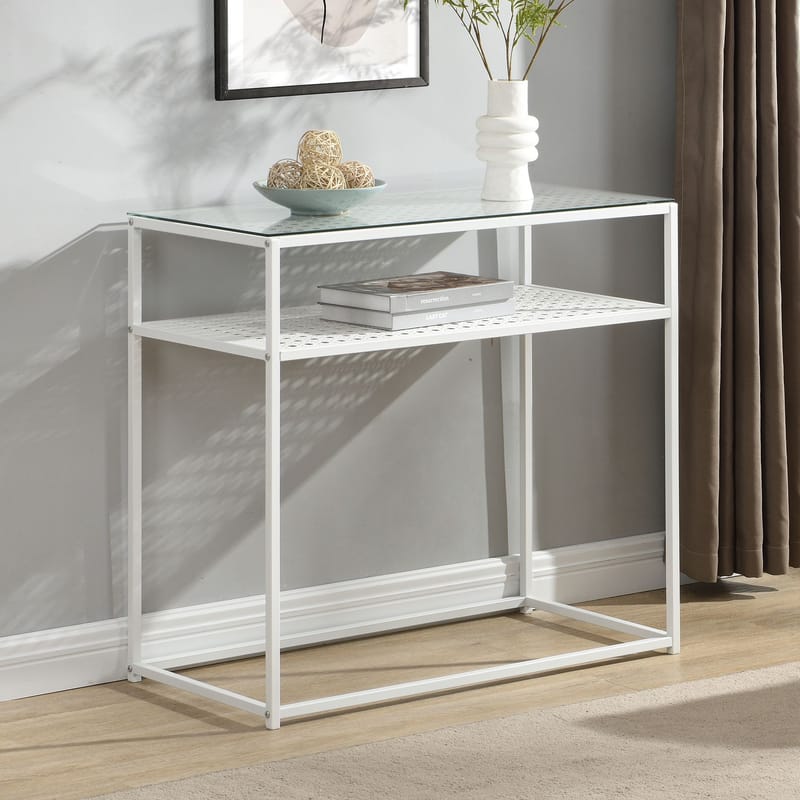 Galuna konsolbord 80 cm - Transparent og hvid - Møbler - Borde - Aflastningsbord - Entrébord