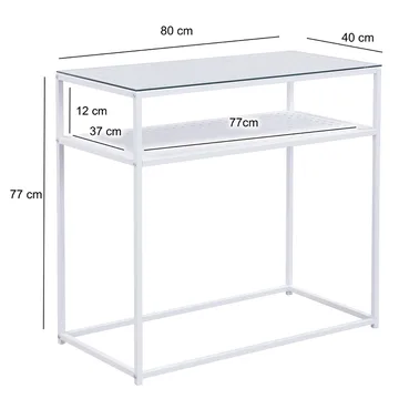Galuna konsolbord 80 cm - Transparent og hvid - Møbler - Borde - Aflastningsbord - Entrébord