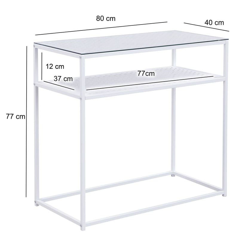 Galuna konsolbord 80 cm - Transparent og hvid - Møbler - Borde - Aflastningsbord - Entrébord