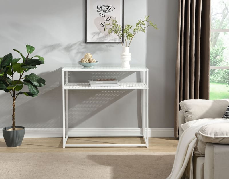 Galuna konsolbord 80 cm - Transparent og hvid - Møbler - Borde - Aflastningsbord - Entrébord