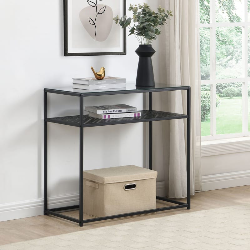 Galuna konsolbord 80 cm - Transparent og matsort - Møbler - Borde - Aflastningsbord - Entrébord