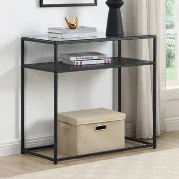 Galuna konsolbord 80 cm - Transparent og matsort - Møbler - Borde - Aflastningsbord - Entrébord