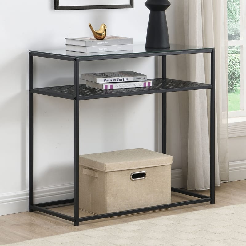 Galuna konsolbord 80 cm - Transparent og matsort - Møbler - Borde - Aflastningsbord - Entrébord