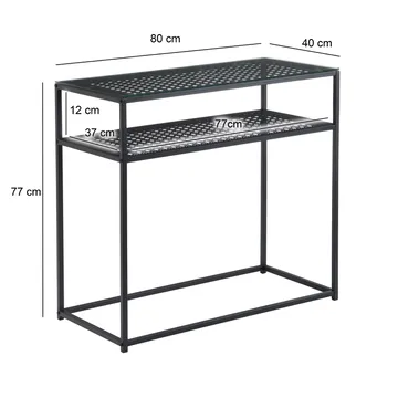 Galuna konsolbord 80 cm - Transparent og matsort - Møbler - Borde - Aflastningsbord - Entrébord