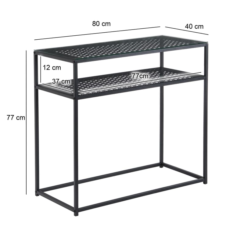 Galuna konsolbord 80 cm - Transparent og matsort - Møbler - Borde - Aflastningsbord - Entrébord