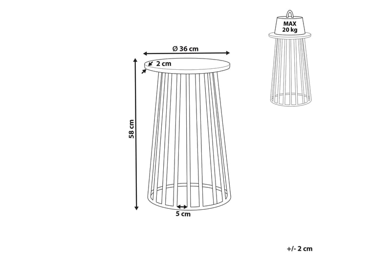 Gannon Sidebord 36 cm - Hvid/Sort - Møbler - Borde - Aflastningsbord - Lampebord