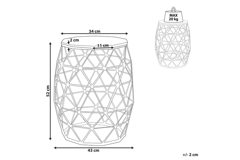 Gary Sidebord 43 cm - Guld - Møbler - Borde - Aflastningsbord - Lampebord