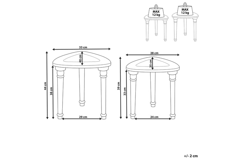 Gates Sætbord 33 cm - Lyst træ - Møbler - Borde - Aflastningsbord - Indskudsborde