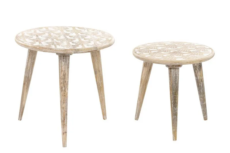 Gazelle Sætbord 46 cm, Lyst træ/Hvid